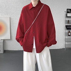 8XL-M泡泡纱盐缩肌理长袖衬衫男夏季冰丝外套防晒衬衣CS29007P40，男装衬衫，电商B312