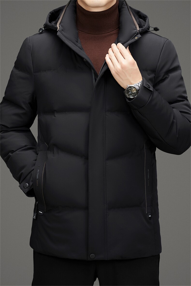 冬季白鸭绒加厚蓬松男羽绒服短款中青年休闲保暖简约防寒外套男装,男装羽绒服,钱塘6003（原4033）
