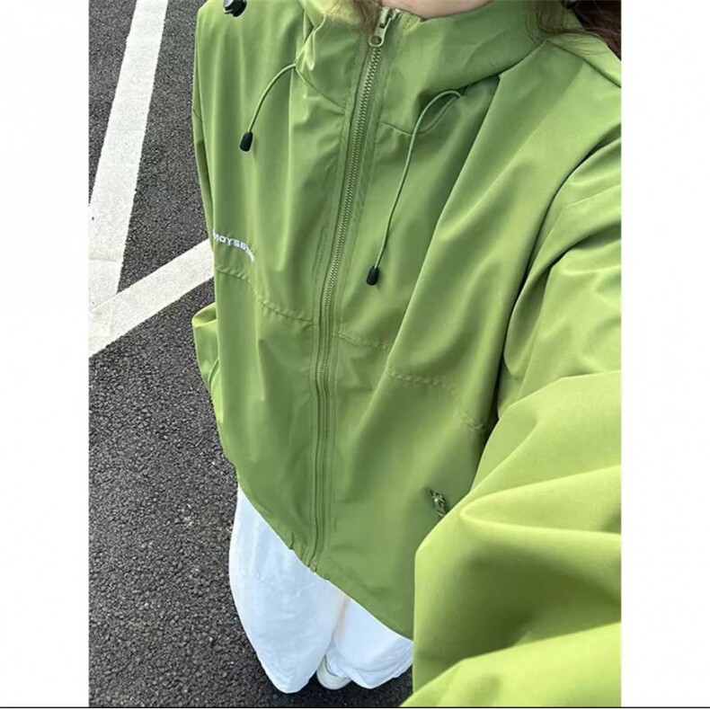 冲锋衣连帽夹克男宽松落肩纯色上衣外套DSA157B-JK727-P58,男装夹克,电商A157B