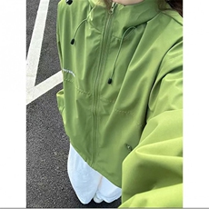冲锋衣连帽夹克男宽松落肩纯色上衣外套DSA157B-JK727-P58，男装夹克，电商A157B