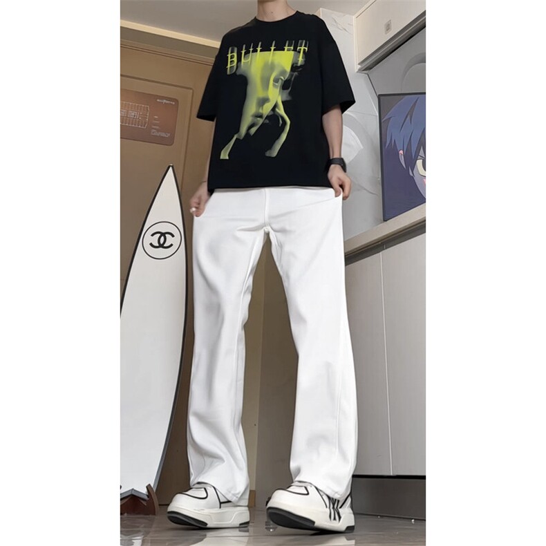 SJ-217-2-HK24151特P40秋季直筒水系牛仔裤男vibe微喇休闲裤,男装牛仔裤,星座217-2