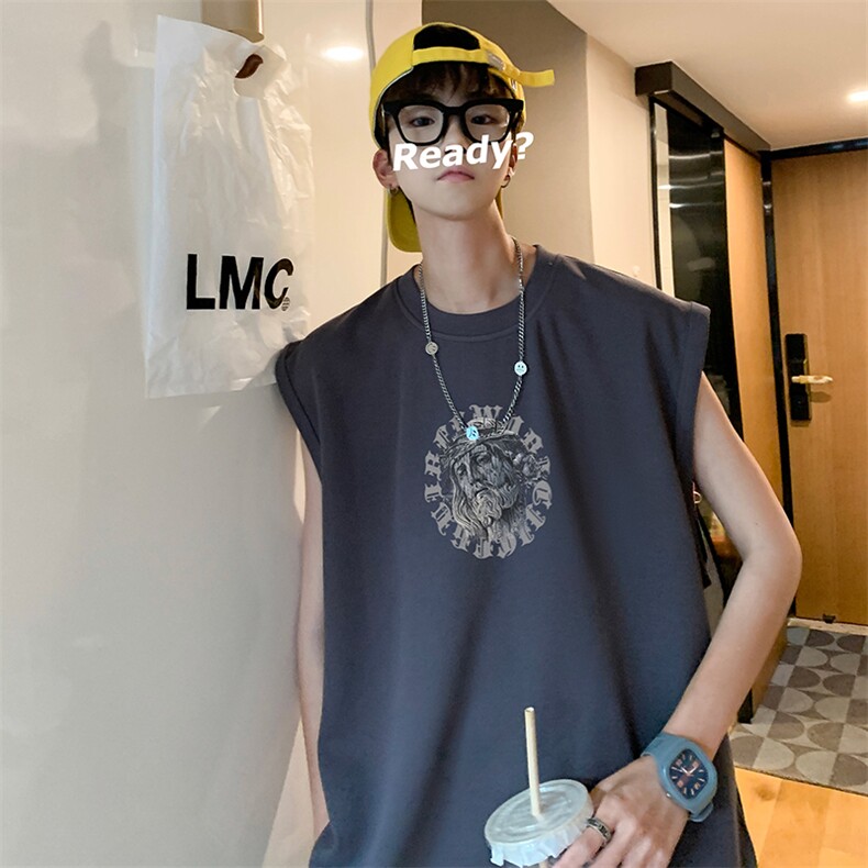 B239-1223-P23个性头像印花夏季坎肩无袖T恤男装背心/马甲,男装背心/马甲,星座514-2(原B239)