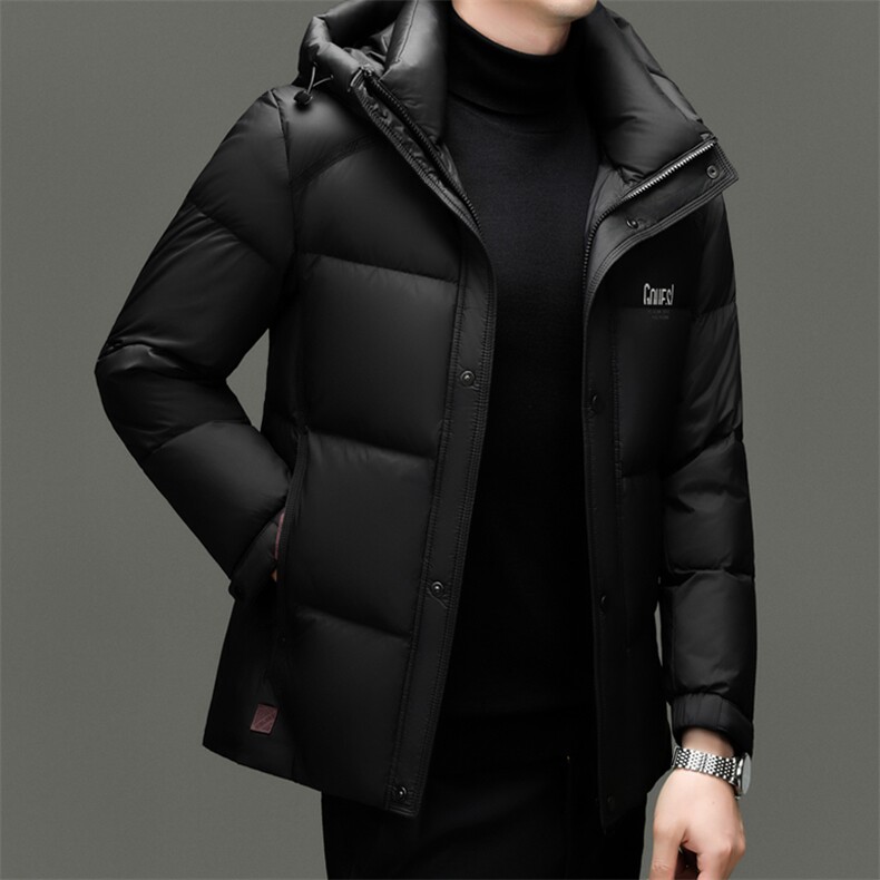 新款冬季短款90绒子白鸭绒羽绒服外套中年男装加厚羽绒服夹克,男装夹克,钱塘723