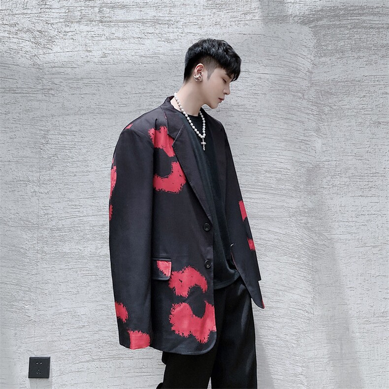 早秋走秀款花朵西服男个性潮流韩版外套上衣A452--678,男装西服,电商A452