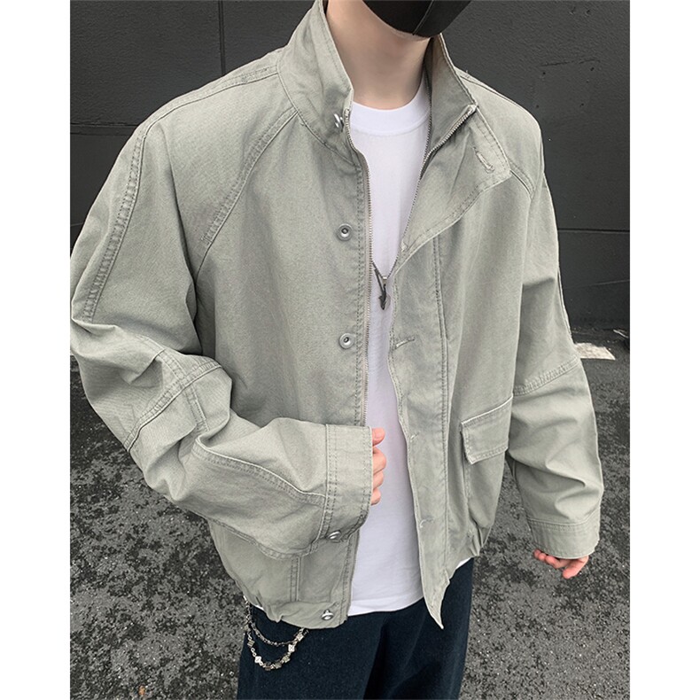 美式重工全棉哈灵顿夹克复古帆布立领工装上衣外套3628-P88控138,男装夹克,电商B295