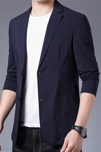 中年商务休闲西服男士单西外套春秋季时尚百搭西装免烫上衣图片