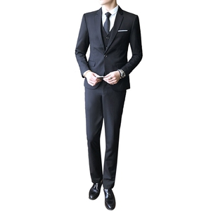 三件套西服套装男士西装商务休闲职业装上班面试修身新郎伴郎结婚图片