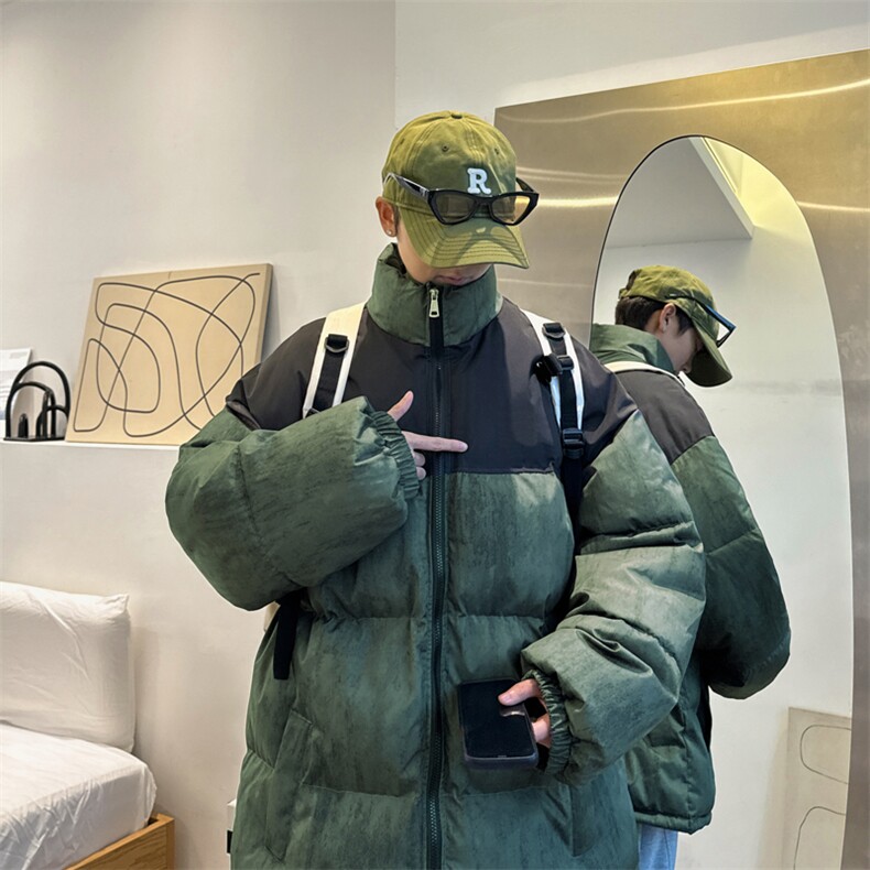 2025港风光板拼接冲锋棉衣棉服棉袄三防迷彩面包服G1613-P65,男装棉衣,星座207