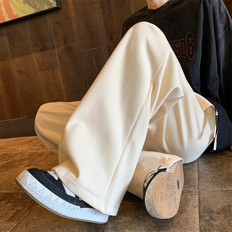 8XL-M特大码秋季新款垂感休闲裤男宽松直筒裤男裤子拖地裤K937P40,男装休闲裤,电商D206-1