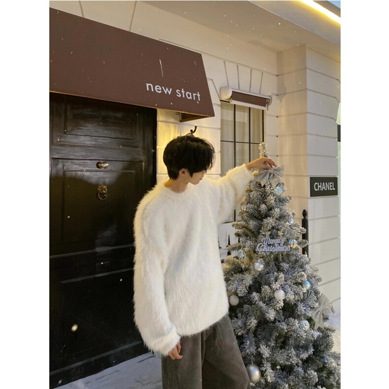 现货毛绒圆领仿貂绒毛衣男款807-3-MY10-P55，男装针织衫/毛衣，星座807-3