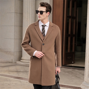 2025年秋季新款百搭男士两扣翻领大衣，男装羊毛衫，牧绒家园高端店