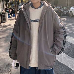 特批50 冬季新款加厚保暖条纹休闲棉衣男女情侣款潮流中性风M8912图片
