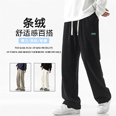 秋季休闲条绒卫裤长裤百搭垂顺抽绳束脚裤X1882-特批45，男装休闲裤，星座718