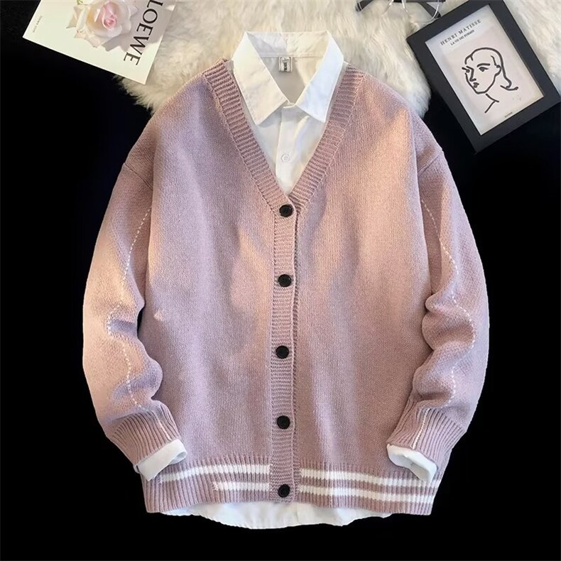 长袖原宿开衫针织衫时尚都市流行翻领男慵懒日系新款MY9072P42，男装针织衫/毛衣，星座1013-5