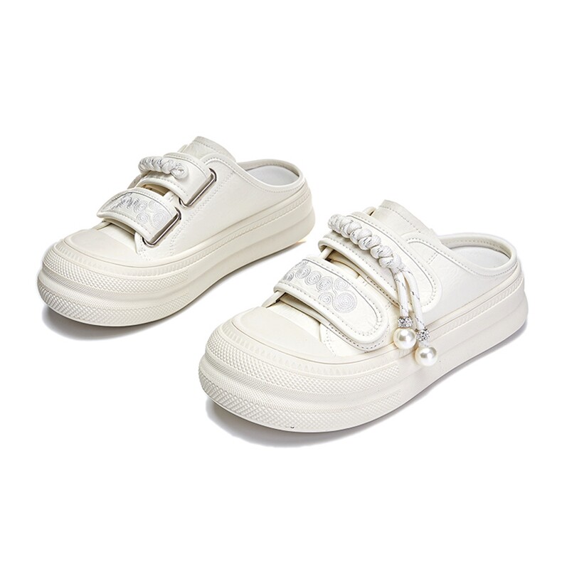 魔术贴包头拖鞋女2024夏季新款外穿大头半拖时尚凉拖平底百搭女鞋，女鞋拖鞋，电商A223