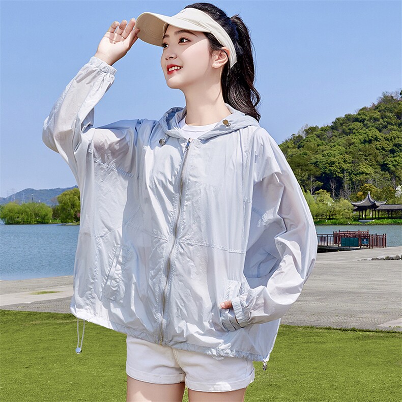 防紫外线透气防晒衣女2025新款夏季宽松大码开衫薄款外套女短款潮,女装防晒衣,蝶眷