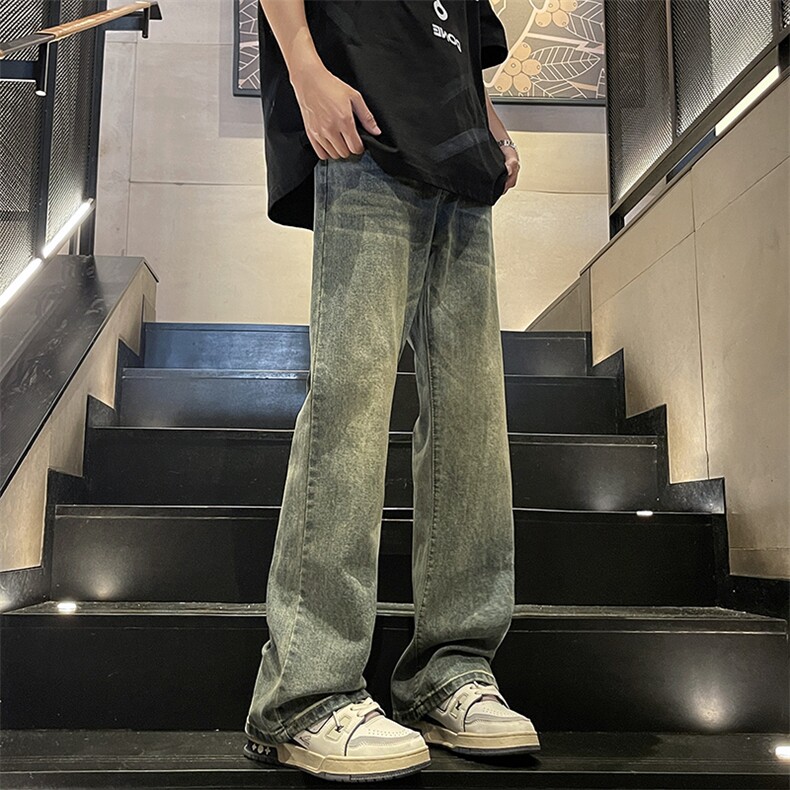 美式潮流高街复古宽松水洗牛仔裤K2374 P55图片