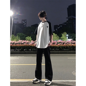 B221 美式ins高街纯色情侣款休闲微喇冰丝西裤 LK23083-P55 控78图片