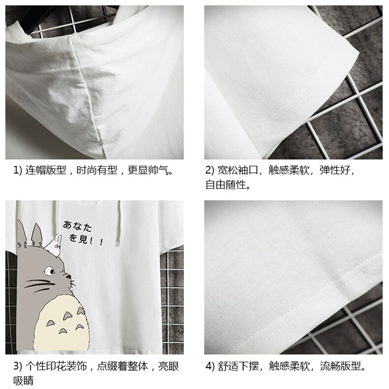 LD54150-P45连帽短袖t恤男大码胖子带帽五分袖中袖网格挂拍,男装T恤,电商A040A