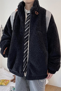 1羊羔毛棉衣外套男加棉加厚ins大码M-5XL情侣棉服男7956P105控138图片