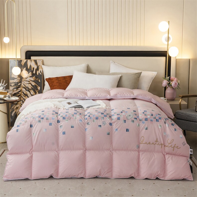 新款炫彩渐变色鹅绒被，被套/被芯，一起卖家纺