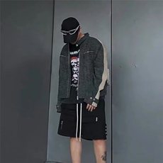 现货DJK701-批75黑色短款PU皮外套男女春秋皮衣夹克潮，男装夹克，星座603-2