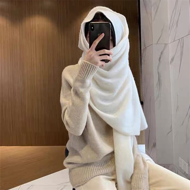 2025年新款时尚百搭通勤经典平面围巾披肩，披肩，珍珑羊绒