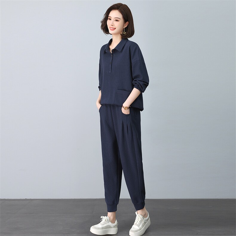 2024春秋季新款时尚休闲气质个性减龄休闲套装,女装套装/套裙,独衣靓