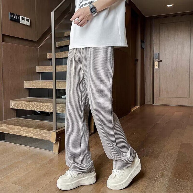 DKK126-P42男款春季复古宽松阔腿直筒运动卫裤潮牌潮流休闲长裤,男装休闲裤,星座603-2