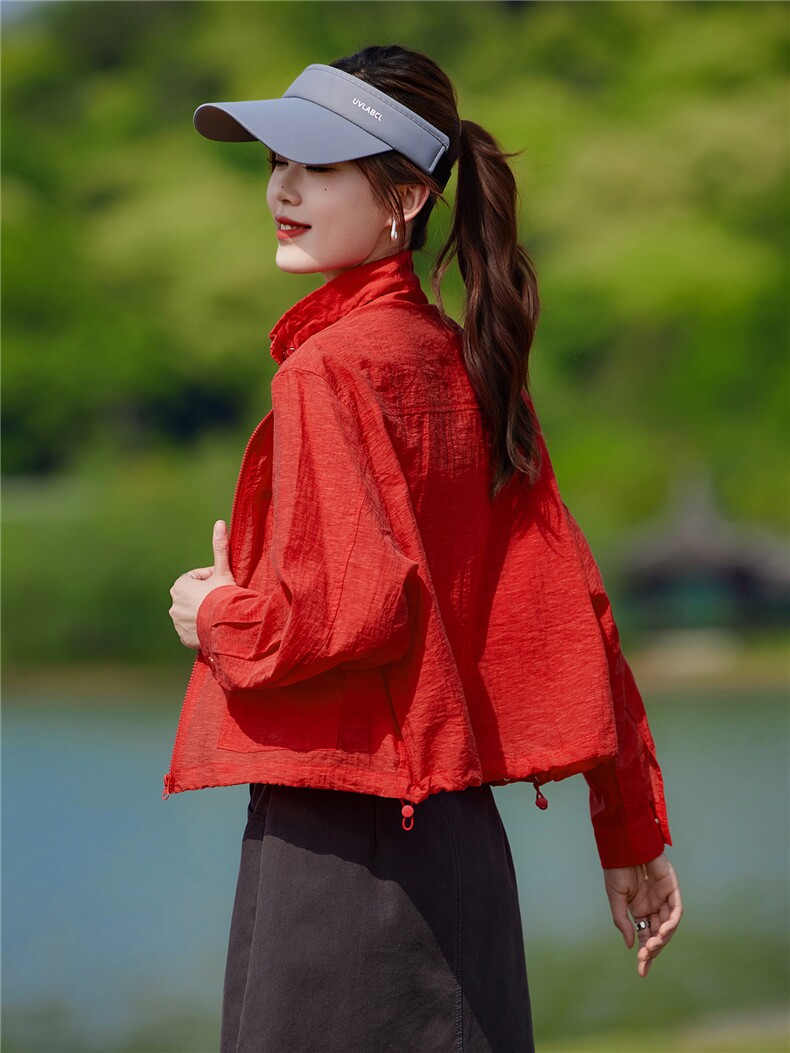 现货2026夏季新款轻薄透气时尚宽松休闲莱赛尔常规夏季女士短外套,女装防晒衣,靓衣阁