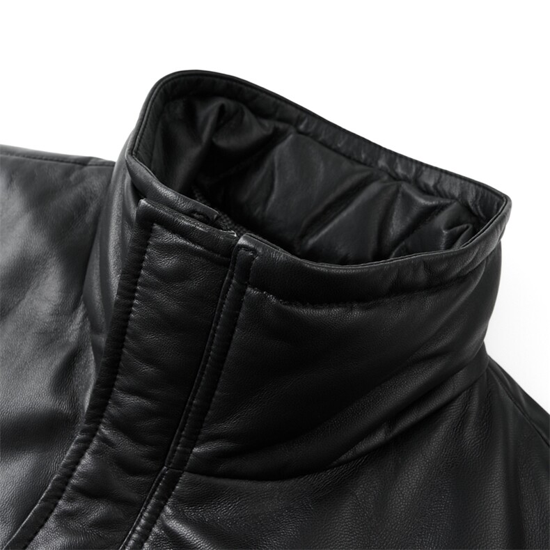 Z7001冬季海宁真皮羽绒服男白鹅绒时尚皮衣中年绵羊皮外套商务,男装皮衣,电商B360
