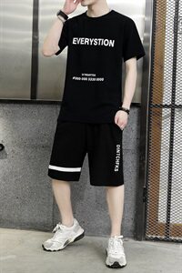 短裤男士2021新款夏装运动休闲宽松中裤韩版短袖t恤套装T722-P35图片