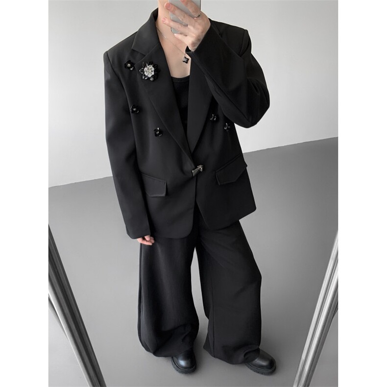 现货25秋冬设计金属花朵重工华丽蹦迪礼服西装外套xz154-p168,男装西服套装,电商B288