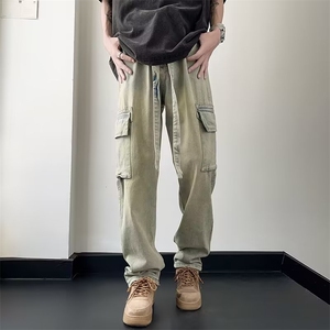 日系长裤拉链时尚新款文艺中腰青春流行夏季微弹牛仔裤男潮流图片