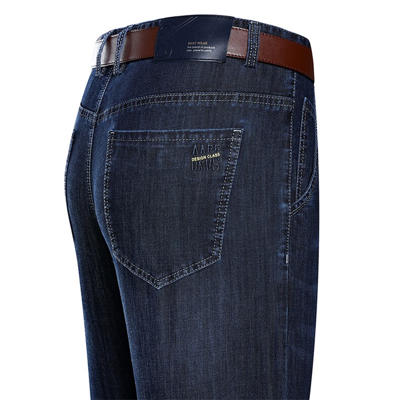 BB3883男士2023年春夏新款弹力牛仔裤中年休闲修身薄款裤子P63图片