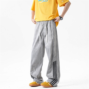 休闲裤男夏季新款港风宽松扎染工装阔腿长裤CK8203-P45图片