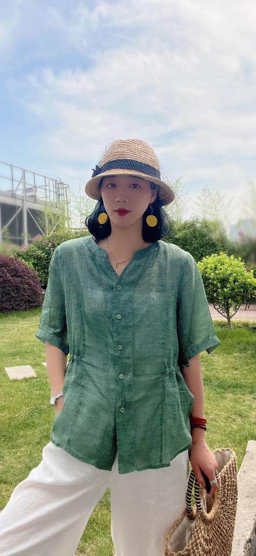 纯苎连衣裙小衫裤子裙子衬衣 时尚风 风淑女风休闲风，女装连衣裙，川哲