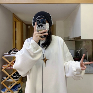 中性风！抖音直播高品质重磅卫衣男圆领卫衣女XW400-P45图片