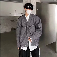 A188-P54日系复古开衫毛衣男秋冬款新中式针织衫冬季高级感，男装针织衫/毛衣，电商B323A