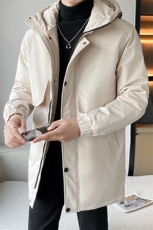 有版权现货潮牌风衣中长款男女修身纯色可印花团体工作服羽绒服，男装羽绒服，星座301D-5(原星座1415）