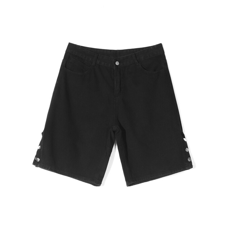 牛仔短裤男韩版排扣开衩高街2023夏季新款ins五分裤N05532-P38,男装牛仔裤,星座308B-1