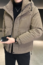 标50白鸭绒连帽加厚品质男装皮羽绒服大货C317-Y826--P295，男装羽绒服，电商C317
