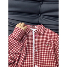 档口现货CS255ZZ-特P38美式复古红格子腊肠狗刺绣衬衫设计感衬衣，男装衬衫，星座1007（原301D）