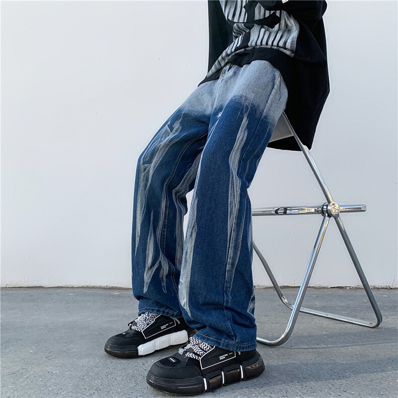 牛仔裤男春季新款休闲裤显高直筒裤A061-W9992-P60控78图片