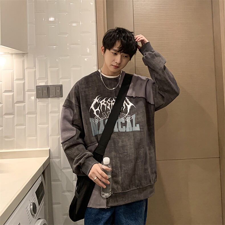 B266-T05-P7023春季新款宽松休闲蜡染潮卫衣,男装卫衣,星座B257-1
