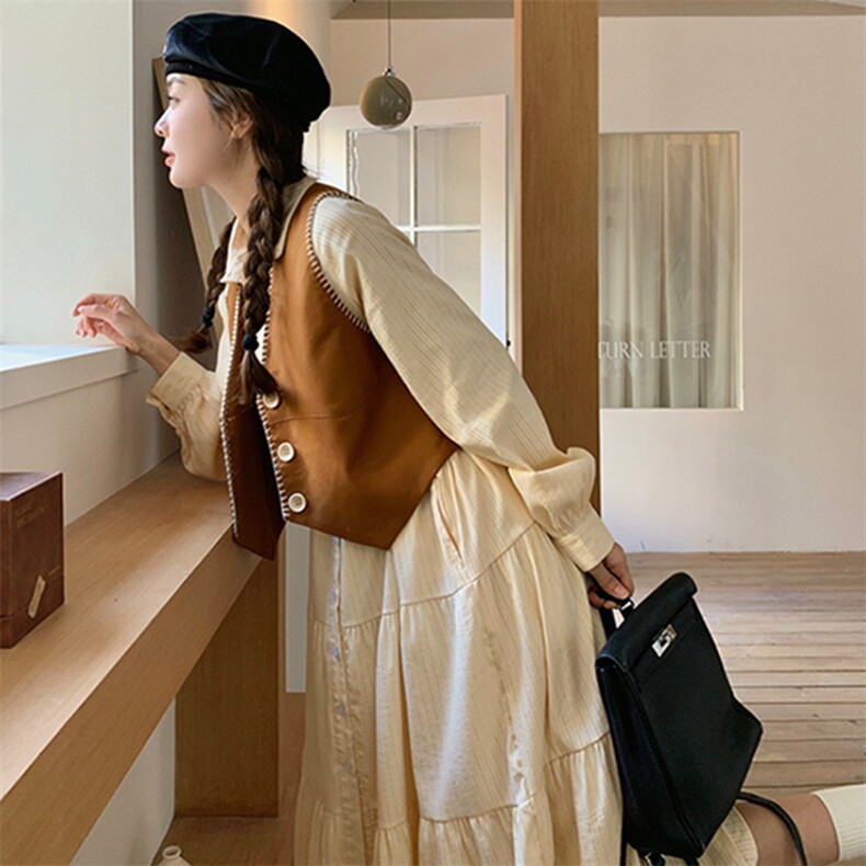 2024年春秋季新款两件套条纹裙-款号9902-p145-k198,女装连衣裙,浙宝305