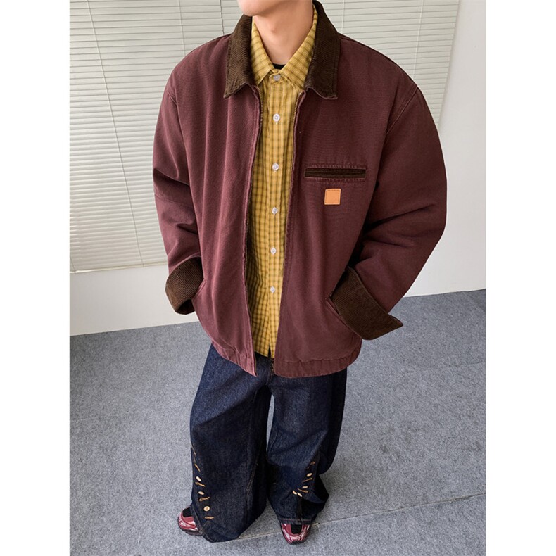 现货得物二开美式复古飞行员夹克男款情侣装工装外套JK1293-P105,男装夹克,星座1103-3