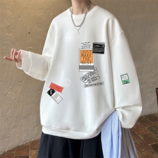 控38简约帅气百搭长袖t恤男大码卫衣T4121-P25加绒款-P35，男装卫衣，电商A040