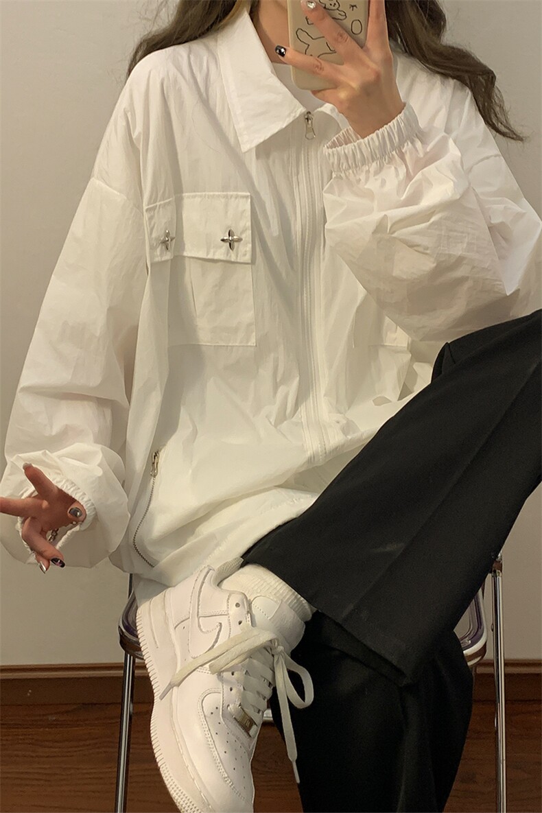中性风工装大口袋防晒衣女黄灯外套户外潮牌防晒服FS77006P50控78,男装夹克,星座226-1