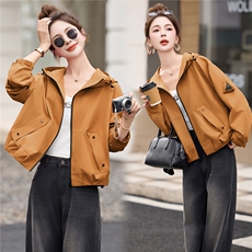 档口现货2025年秋季新款女装休闲风衣外套女短款，女装短外套，靓星雨